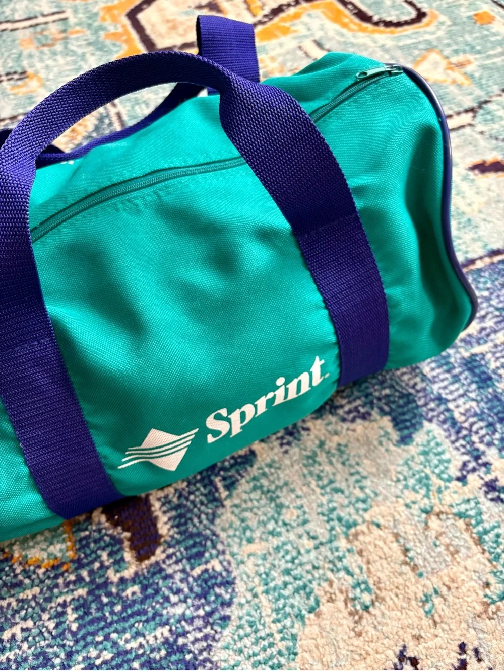 Vintage teal duffle